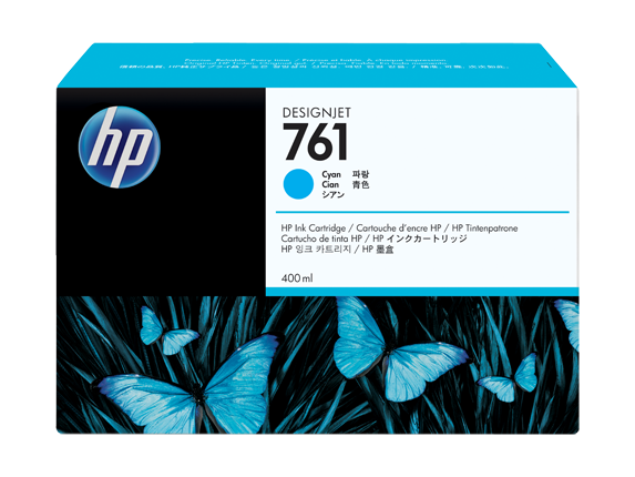 Чернильный картридж HP 761 Designjet-T7100, 400 мл, голубой