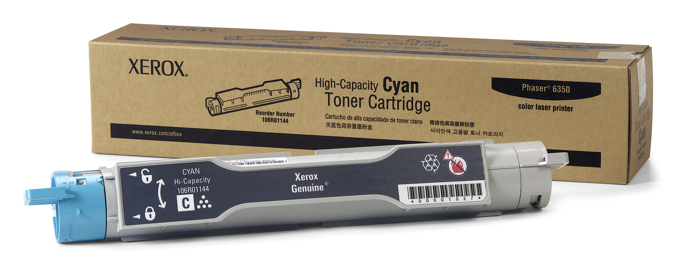 Тонер-картридж Xerox Phaser 6350 Cyan, 10000стр.