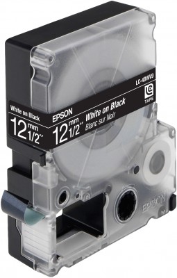 Термотрансферная лента Epson LC-4BWV9 яркая (лента-черная, текст-белый, 12мм, 9м)