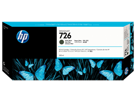 Чернильный картридж HP №726 DeskJet T1200, черный матовый, 300мл