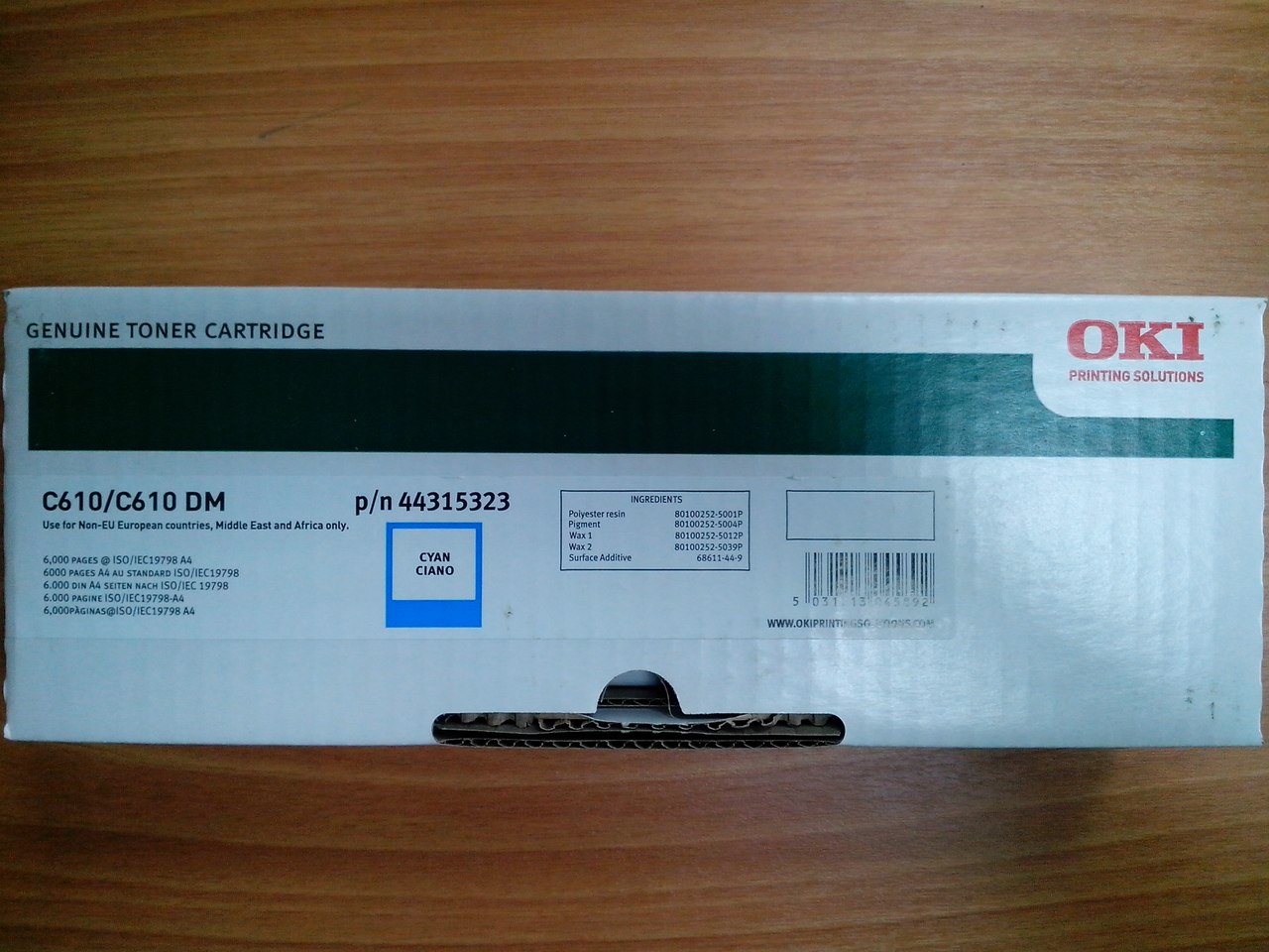 Тонер-картридж OKI C610 Cyan, 6000стр.