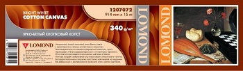 Холст Lomond,хлопковый, ярко-белый, с матовым синтетическим покрытием , 914мм(36"),340г/м2,460мкм,15м