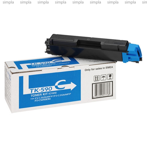 Тонер-картридж голубой Kyocera, TK-590C, FS-C5250DN 5000 стр.