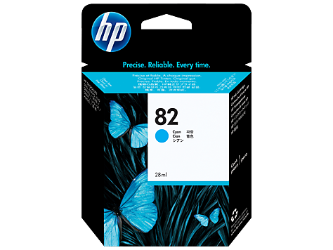 Чернильный картридж HP 82 Cyan (голубой), для DesignJet 500/800, 69мл.