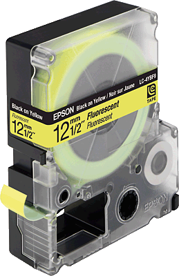 Термотрансферная лента Epson LC-4YBF9 флуоресцентная (лента-желтая, текст-черный, 12мм, 9м)