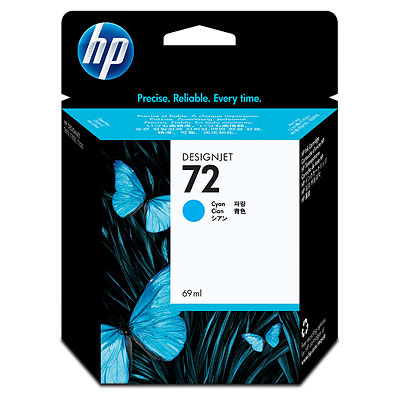 Чернильный картридж HP No. 72 for Designjet T1100/T610, Cyan, 69ml