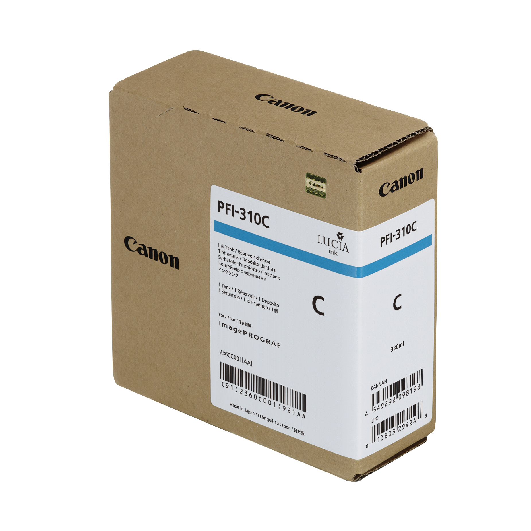 Чернильный картридж Canon PFI-310C (голубой, 330мл)