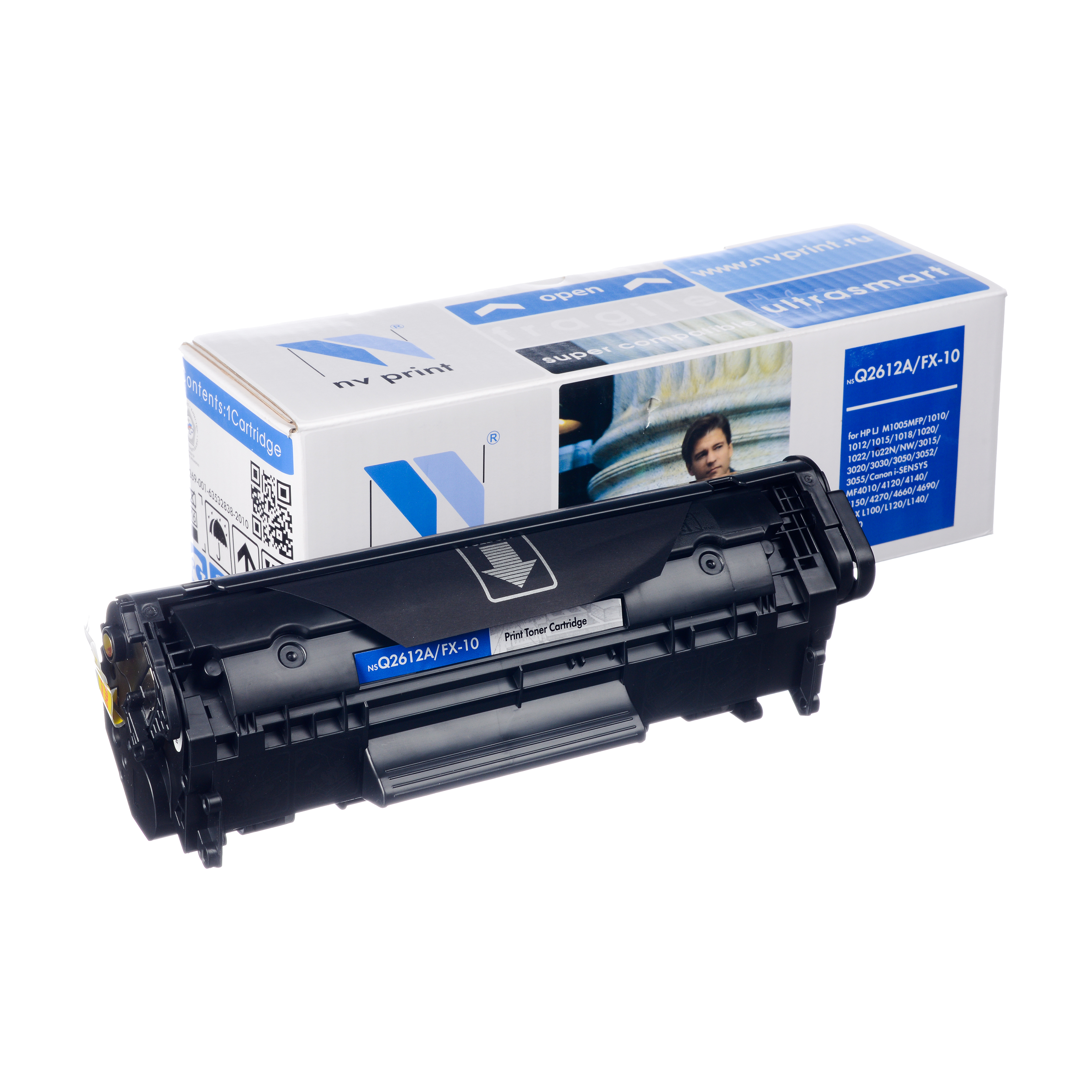 Картридж NVP совместимый HP Q2612A/FX-10/Can703 для HP LJ 1010/1015/1022 Canon L100/M4010/ (2000k)