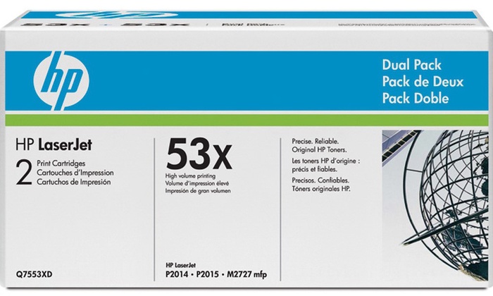 Тонер-картридж HP 553XD, набор из 2-х картриджей, черный для LaserJet P2014/P2015