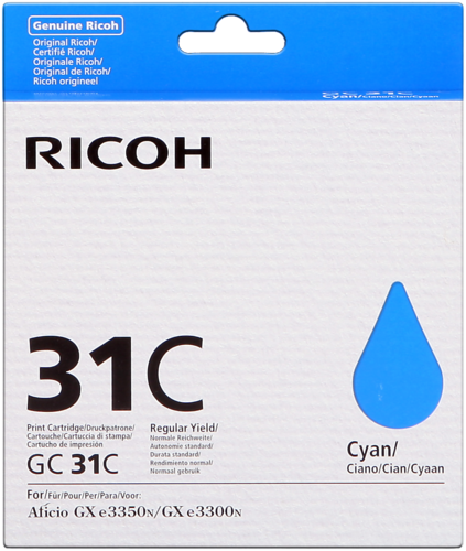 Чернильный картридж Ricoh GC-31C (голубой, 1920стр.)