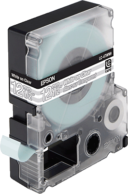 Термотрансферная лента Epson LC-4TWN9 прозрачная (лента-прозрачная, текст-белый, 12мм, 9м)