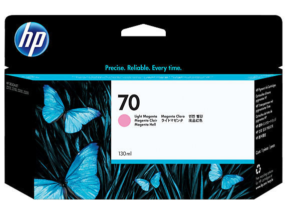 Чернильный картридж HP №70 DesignJet Z2100, Z3100, Z3200, светло-пурпурный, 130мл