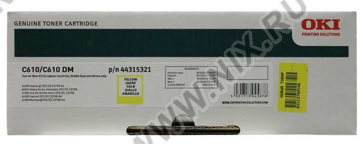 Тонер-картридж OKI C610 Yellow, 6000стр.
