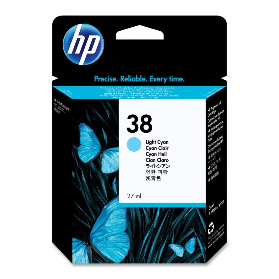 Чернильный картридж HP №38 PhotoSmart Pro B9180, светло-голубой, 27мл