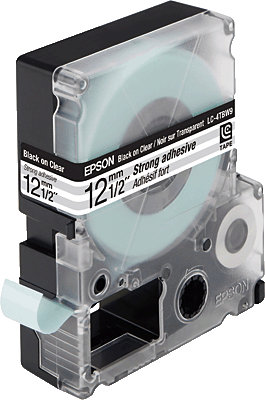Термотрансферная лента Epson LC-4TBW9 повышенной прочности (лента-прозрачная, текст-черный, 12мм, 9м)