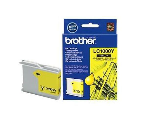 Чернильный картридж Brother LC-1000Y, жёлтый, 400стр.