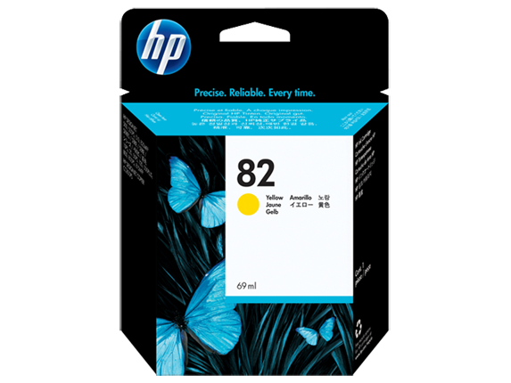 Чернильный картридж HP 82 Yellow (желтый), для DesignJet 500/800, 69мл.