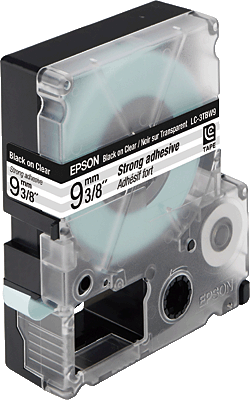 Термотрансферная лента Epson LC-3TBW9 повышенной прочности (лента-прозрачная, текст-черный, 9мм, 9м)