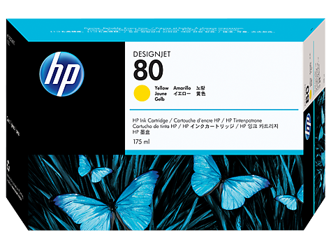 Чернильный картридж HP №80 DesignJet 1050, 1050C, 1055, 1055CM, желтый, 175мл