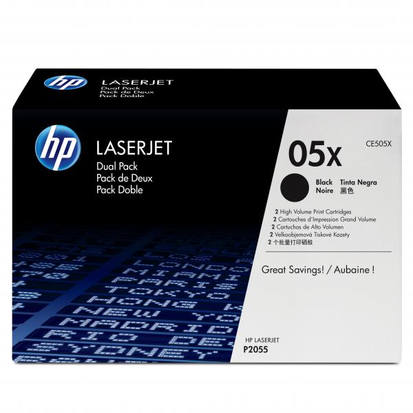 Тонер-картридж черный HP 05X набор из 2-х картриджей LaserJet P2055 2х6500 стр.
